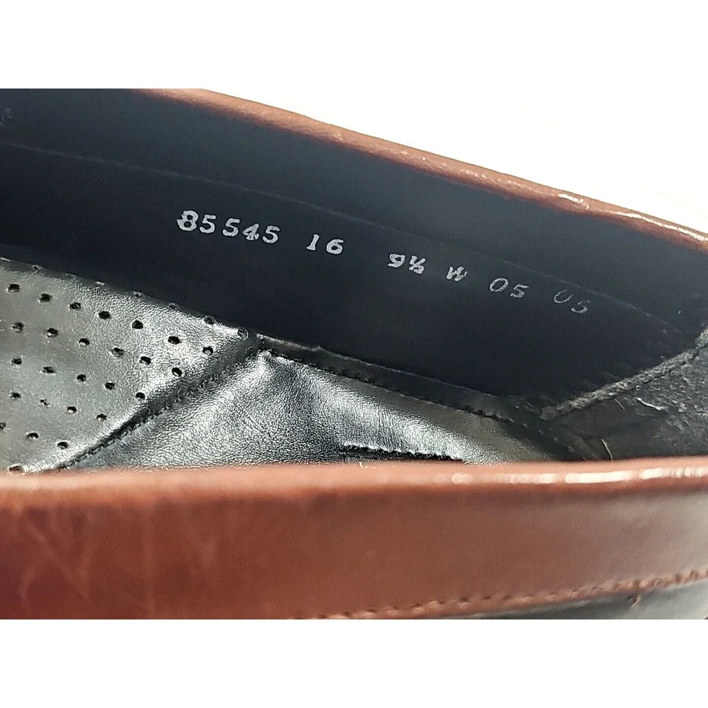 Nunn Bush Black/Brown Genuine Leather Upper Loafers Men's Shoes 9.5 W Slip on.
